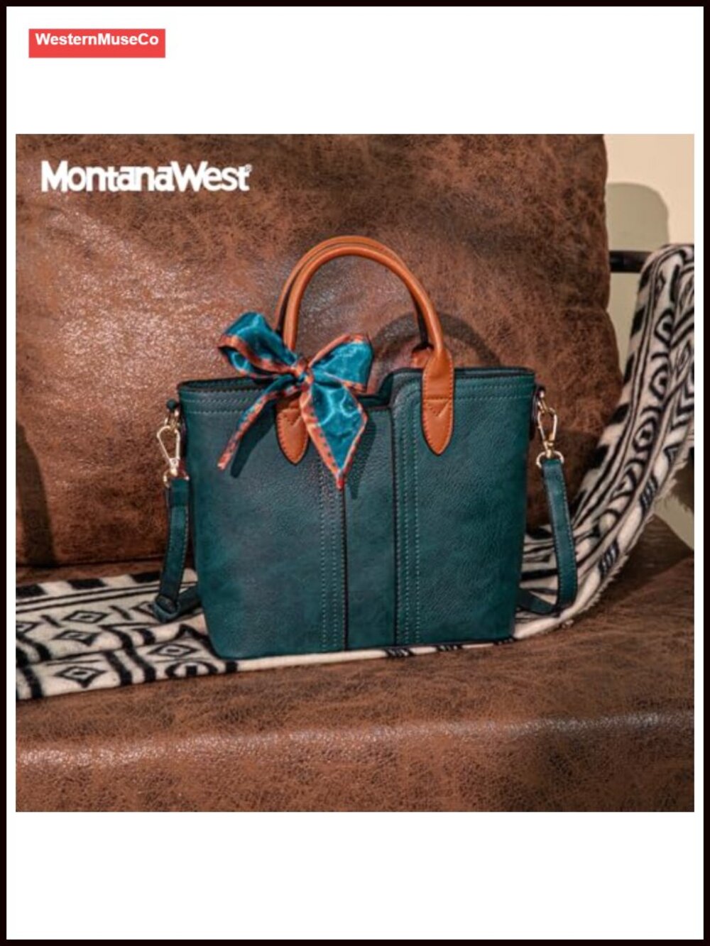 Vegan Leather Crossbody Satchel Tote with Detachable Strap - Picture 6 of 6